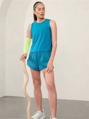 Athleta Teal Muscle Tee Tank Top